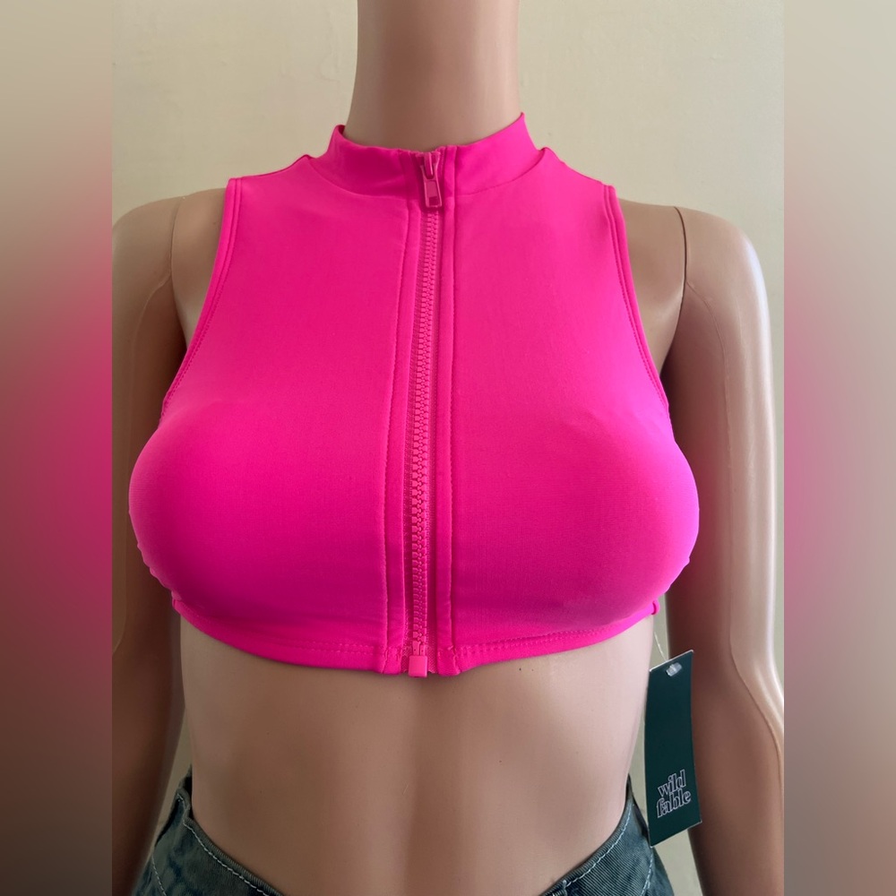 Wild Fable Bright Pink Crop Top